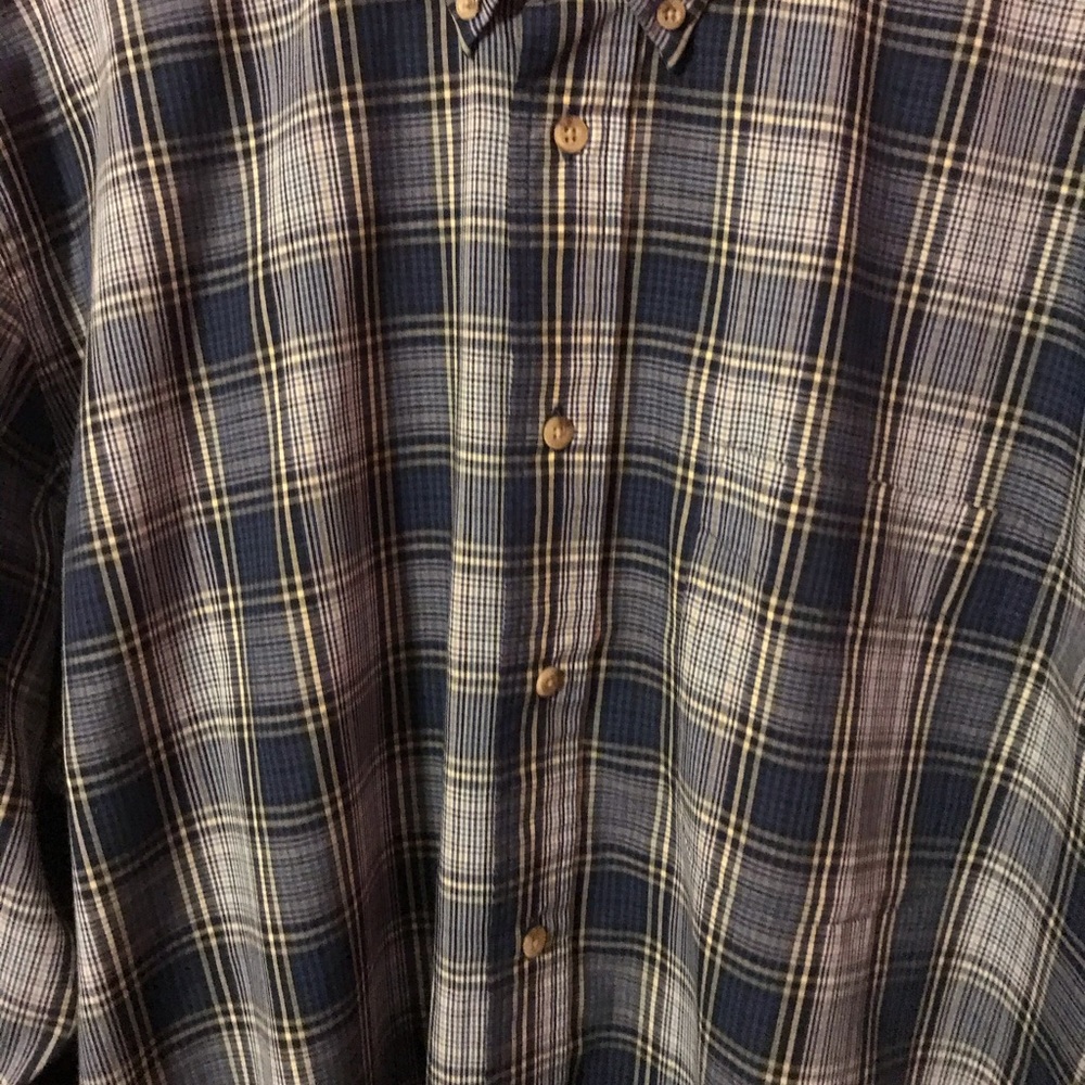 Munsingwear Blue Plaid Button Down Shirt Mens L - Picture 6 of 12
